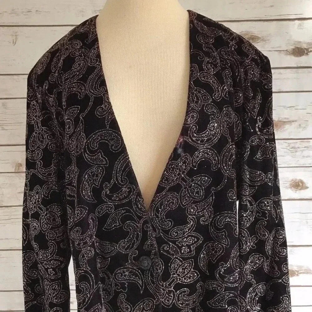NORTON MCNAUGHTY Women Front Open Long Sleeve Button Down Shirt Top Size 14